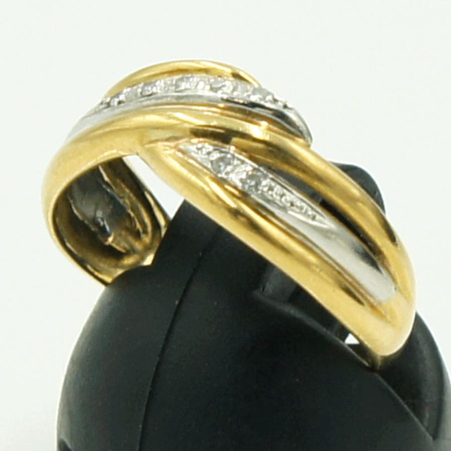 K18/Pt900ダイヤモンドリング　D0.05ct　リングサイズ13号　重量3.70ｇ(石の重量含む)（中古）