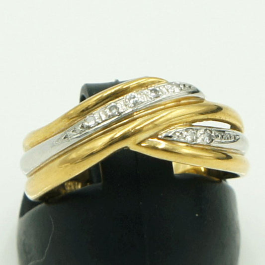 K18/Pt900ダイヤモンドリング　D0.05ct　リングサイズ13号　重量3.70ｇ(石の重量含む)（中古）