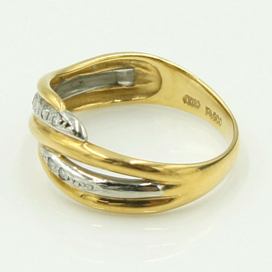 K18/Pt900ダイヤモンドリング　D0.05ct　リングサイズ13号　重量3.70ｇ(石の重量含む)（中古）