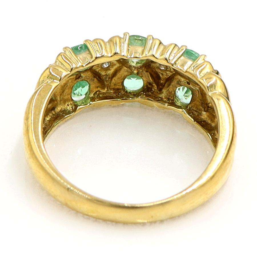 K18エメラルドダイヤモンドリング　E0.65ct　D0.04ct　リングサイズ10.5号　重量4.87ｇ(石の重量含む)　レディース（中古）