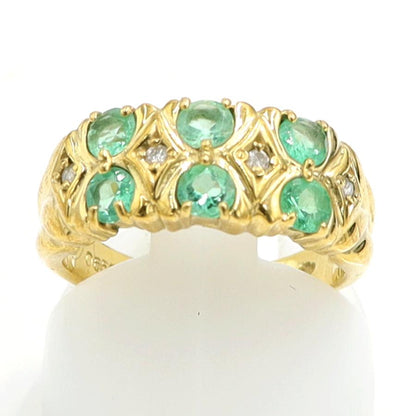 K18エメラルドダイヤモンドリング　E0.65ct　D0.04ct　リングサイズ10.5号　重量4.87ｇ(石の重量含む)　レディース（中古）