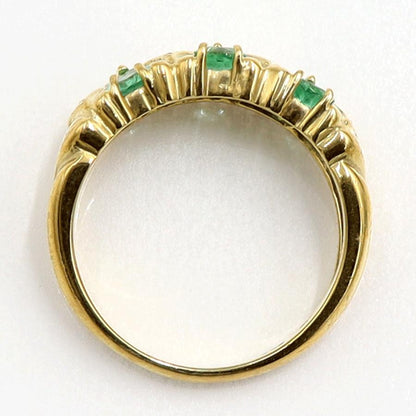 K18エメラルドダイヤモンドリング　E0.65ct　D0.04ct　リングサイズ10.5号　重量4.87ｇ(石の重量含む)　レディース（中古）