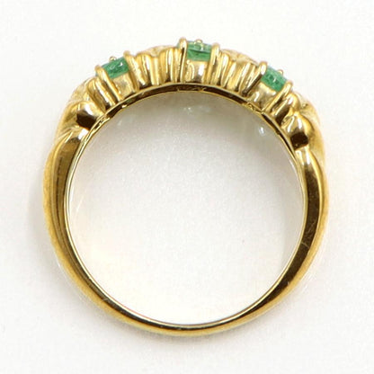 K18エメラルドダイヤモンドリング　E0.65ct　D0.04ct　リングサイズ10.5号　重量4.87ｇ(石の重量含む)　レディース（中古）