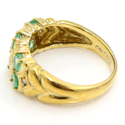 K18エメラルドダイヤモンドリング　E0.65ct　D0.04ct　リングサイズ10.5号　重量4.87ｇ(石の重量含む)　レディース（中古）