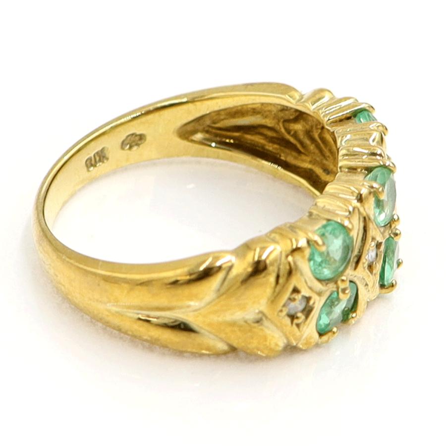 K18エメラルドダイヤモンドリング　E0.65ct　D0.04ct　リングサイズ10.5号　重量4.87ｇ(石の重量含む)　レディース（中古）