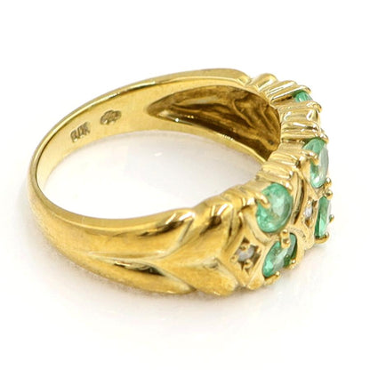 K18エメラルドダイヤモンドリング　E0.65ct　D0.04ct　リングサイズ10.5号　重量4.87ｇ(石の重量含む)　レディース（中古）