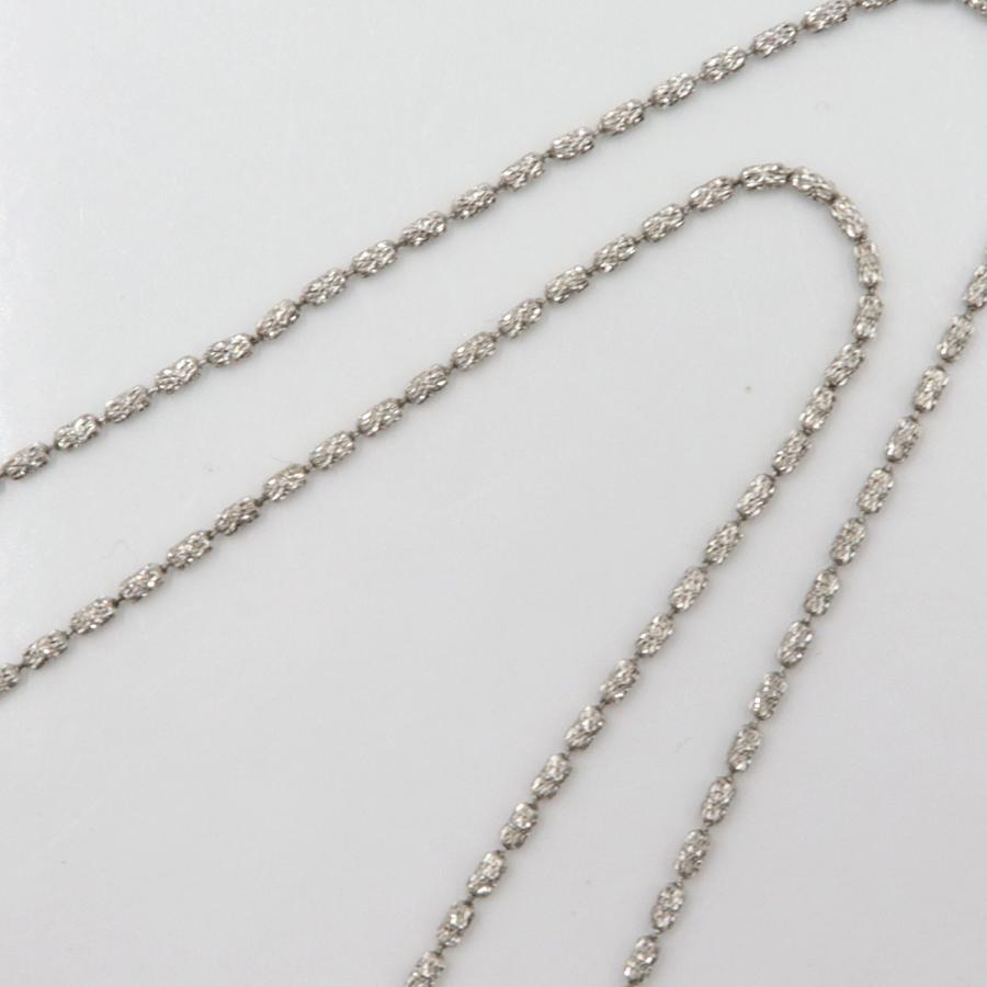 K18WGマルチパールネックレス　P10.5mm　D0.23ct　重量12.38ｇ(石の重量含む)（中古）