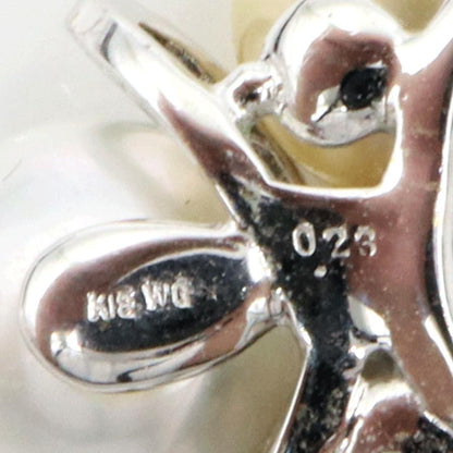 K18WGマルチパールネックレス　P10.5mm　D0.23ct　重量12.38ｇ(石の重量含む)（中古）