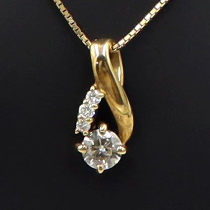 K18ダイヤペンダントネックレス　D0.346ct　0.36ct　重量3.60ｇ(石の重量を含む) (中古)