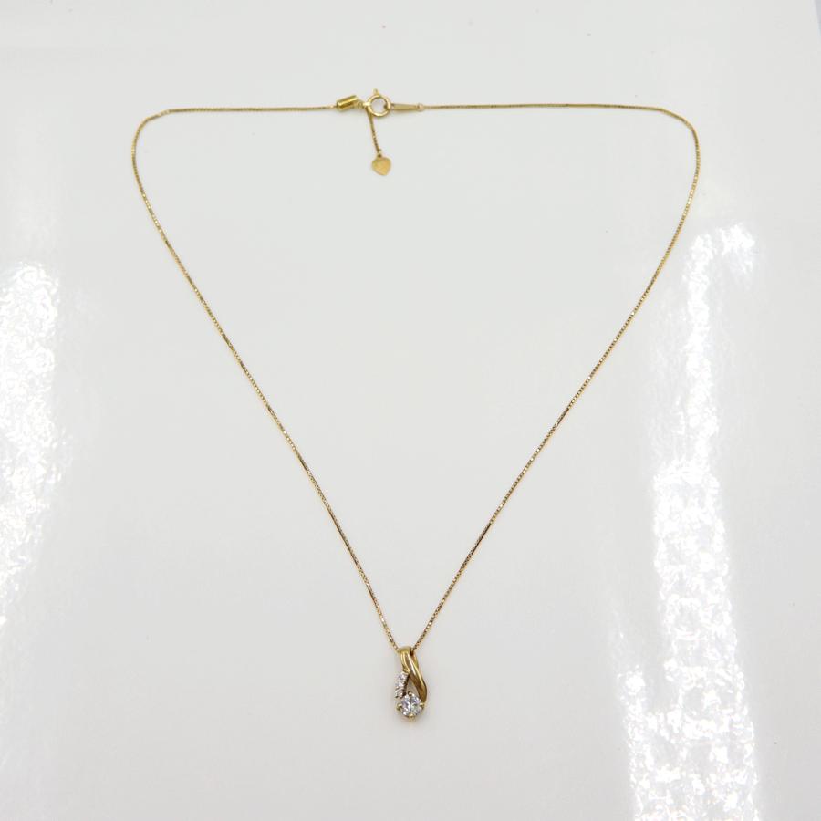 K18ダイヤペンダントネックレス　D0.346ct　0.36ct　重量3.60ｇ(石の重量を含む) (中古)