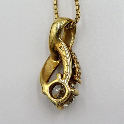 K18ダイヤペンダントネックレス　D0.346ct　0.36ct　重量3.60ｇ(石の重量を含む) (中古)