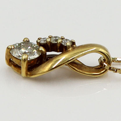 K18ダイヤペンダントネックレス　D0.346ct　0.36ct　重量3.60ｇ(石の重量を含む) (中古)