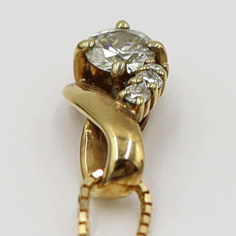 K18ダイヤペンダントネックレス　D0.346ct　0.36ct　重量3.60ｇ(石の重量を含む) (中古)