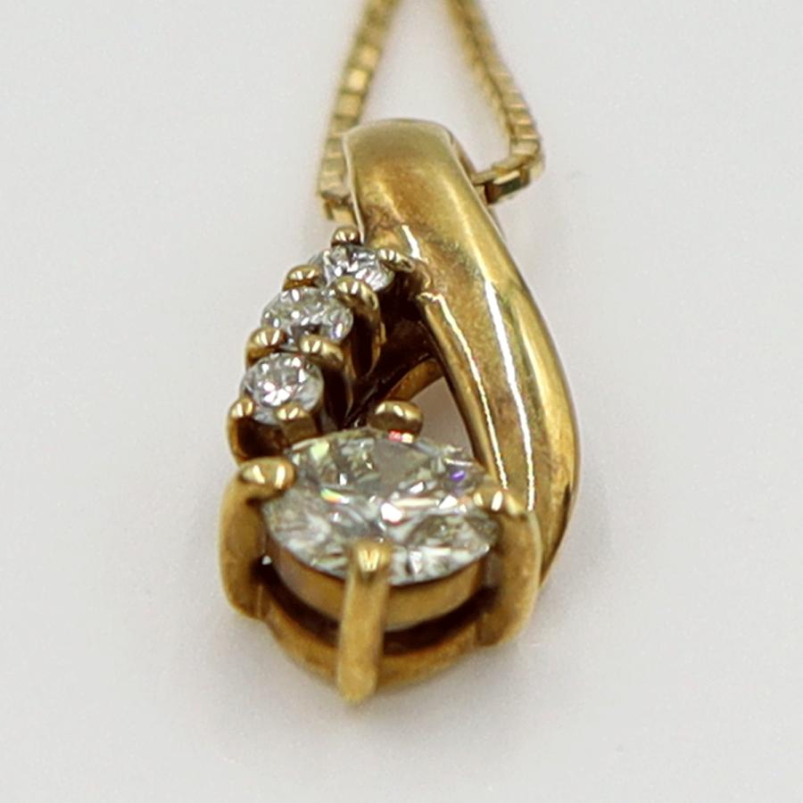K18ダイヤペンダントネックレス　D0.346ct　0.36ct　重量3.60ｇ(石の重量を含む) (中古)
