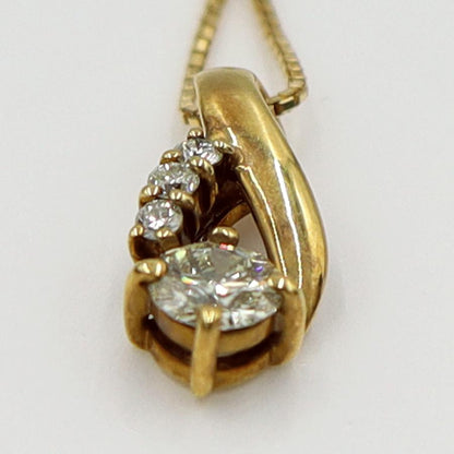 K18ダイヤペンダントネックレス　D0.346ct　0.36ct　重量3.60ｇ(石の重量を含む) (中古)