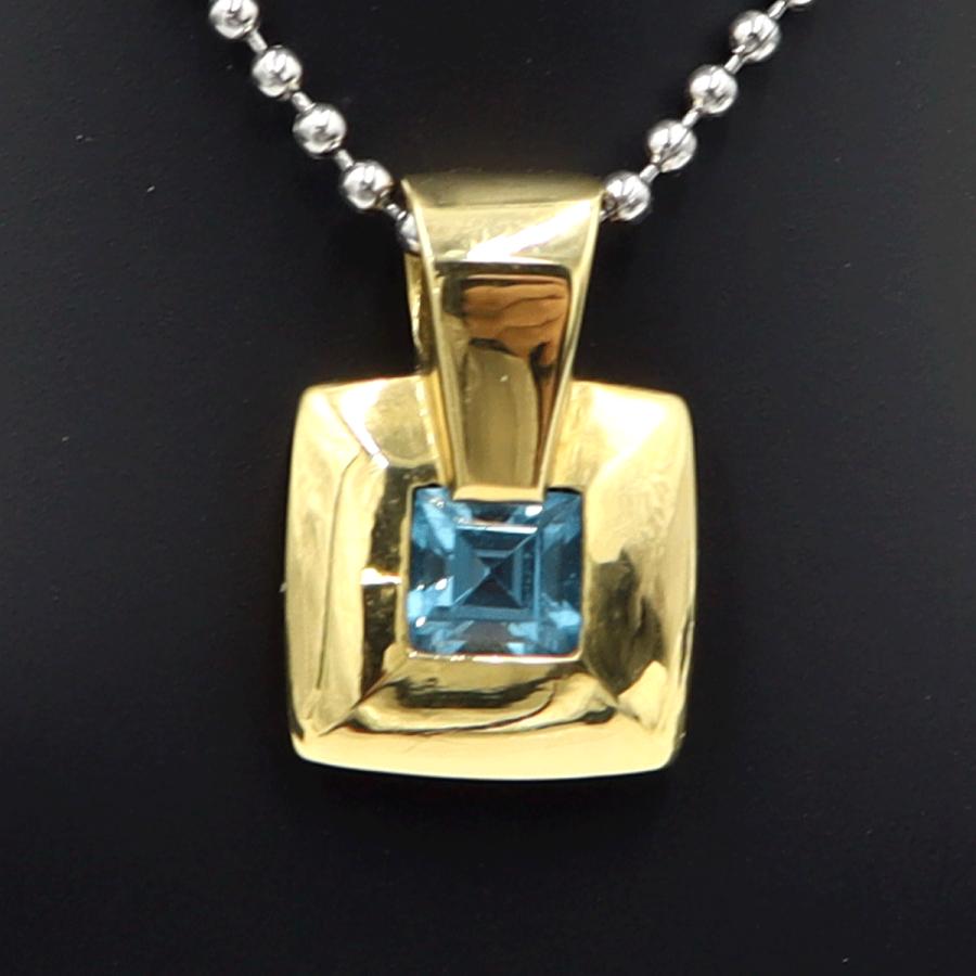 K18ブルートパーズペンダントトップ　重量7.50ｇ(石の重量含む)　レディース(中古)