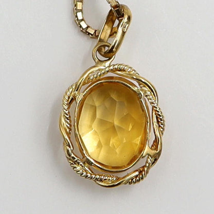 K18シトリンペンダントネックレス　ネックレス長さ40cm　重量4.53ｇ(石の重量含む) 　レディース(中古)