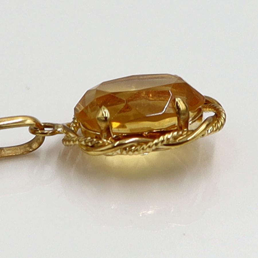 K18シトリンペンダントネックレス　ネックレス長さ40cm　重量4.53ｇ(石の重量含む) 　レディース(中古)