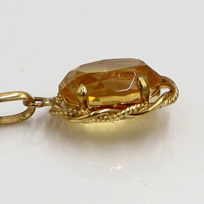 K18シトリンペンダントネックレス　ネックレス長さ40cm　重量4.53ｇ(石の重量含む) 　レディース(中古)
