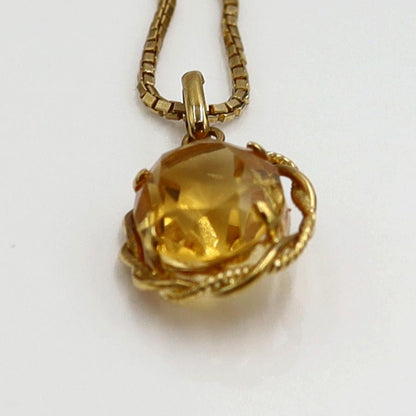 K18シトリンペンダントネックレス　ネックレス長さ40cm　重量4.53ｇ(石の重量含む) 　レディース(中古)