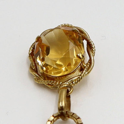 K18シトリンペンダントネックレス　ネックレス長さ40cm　重量4.53ｇ(石の重量含む) 　レディース(中古)