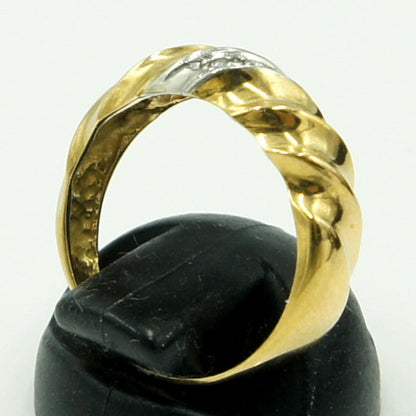 K18/Pt900ダイヤモンドリング　リングサイズ10号　重量2.32ｇ(石の重量含む)（中古）