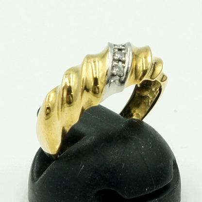 K18/Pt900ダイヤモンドリング　リングサイズ10号　重量2.32ｇ(石の重量含む)（中古）