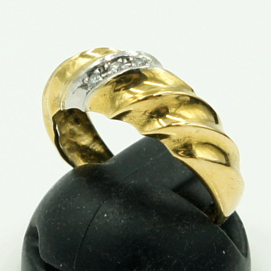 K18/Pt900ダイヤモンドリング　リングサイズ10号　重量2.32ｇ(石の重量含む)（中古）