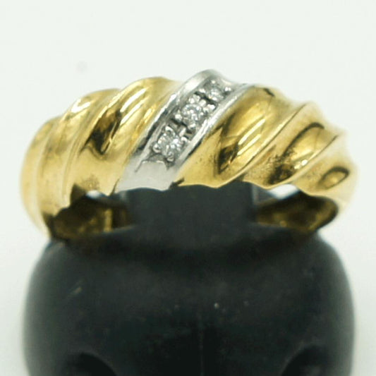 K18/Pt900ダイヤモンドリング　リングサイズ10号　重量2.32ｇ(石の重量含む)（中古）