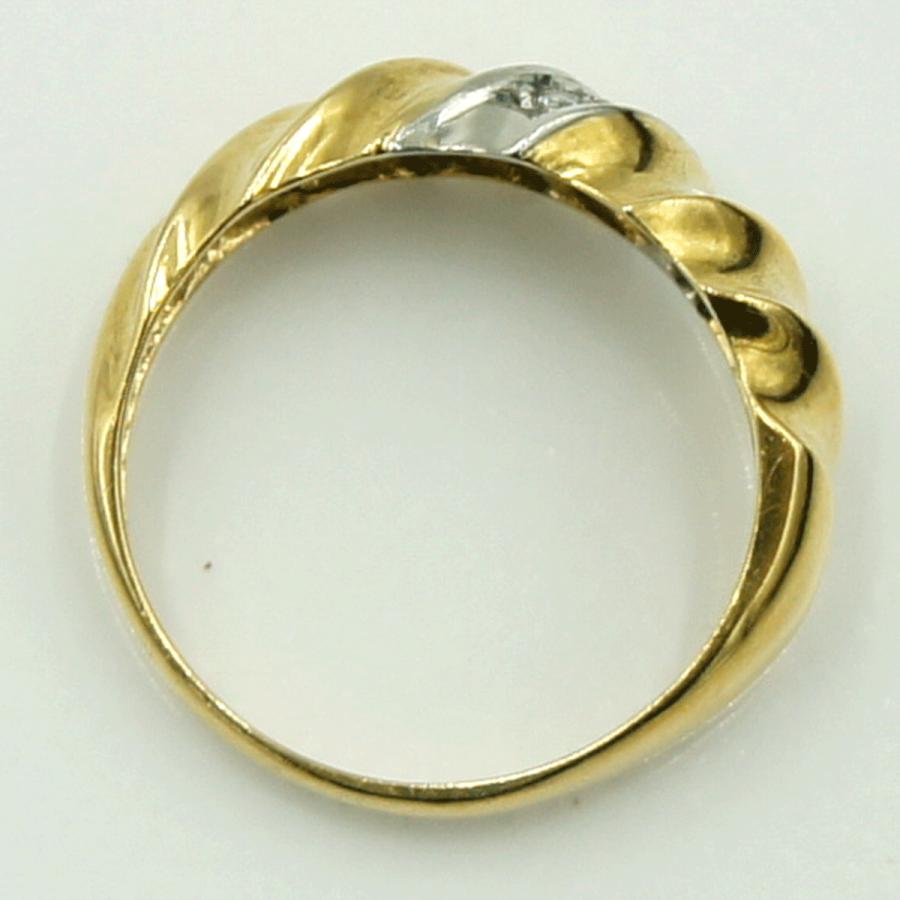 K18/Pt900ダイヤモンドリング　リングサイズ10号　重量2.32ｇ(石の重量含む)（中古）