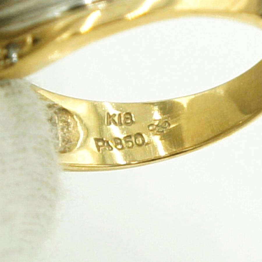 K18/Pt850ダイヤモンドリング　「バタフライ」　リングサイズ11号　重量4.33ｇ（中古）