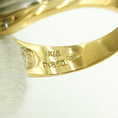 K18/Pt850ダイヤモンドリング　「バタフライ」　リングサイズ11号　重量4.33ｇ（中古）