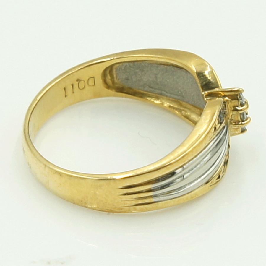 K18/Pt850ダイヤモンドリング　「バタフライ」　リングサイズ11号　重量4.33ｇ（中古）