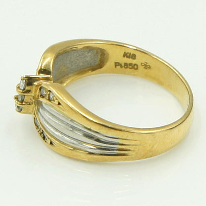 K18/Pt850ダイヤモンドリング　「バタフライ」　リングサイズ11号　重量4.33ｇ（中古）