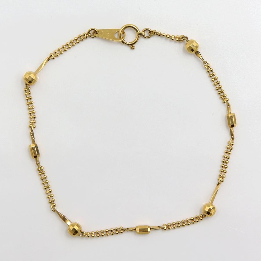 K18デザインブレスレット　長さ18.0cm　重量2.69ｇ（中古）