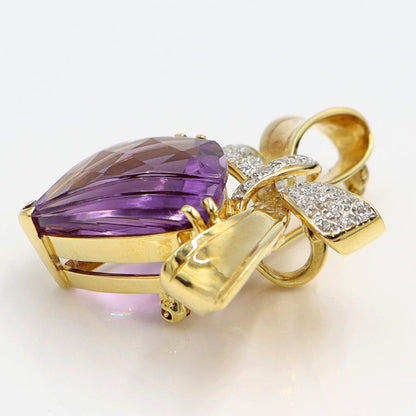 750アメジストダイヤモンドペンダントブローチ　重量20.55ｇ　レディース（中古）