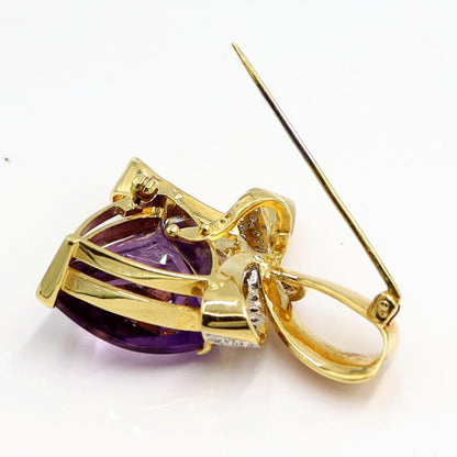 750アメジストダイヤモンドペンダントブローチ　重量20.55ｇ　レディース（中古）