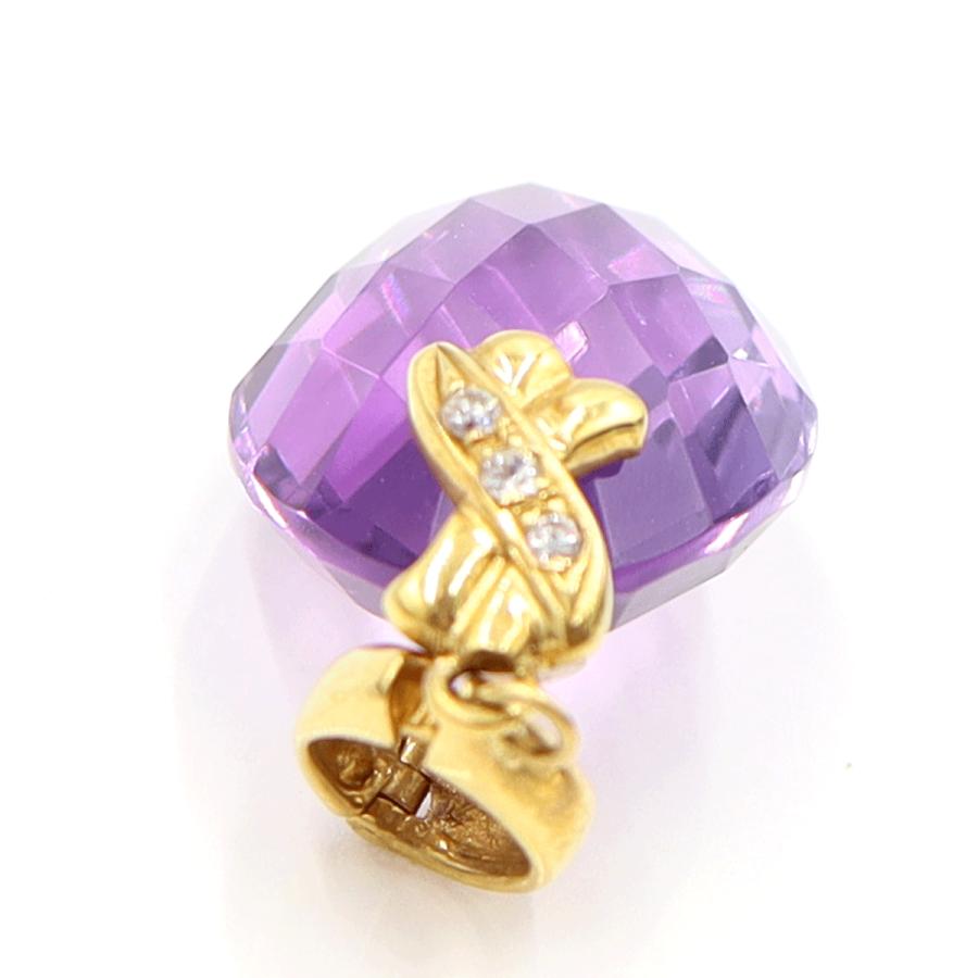 K18アメジストペンダントトップ　A19.0ct　D0.04ct　重量5.50ｇ(石の重量含む)　レディース(中古)