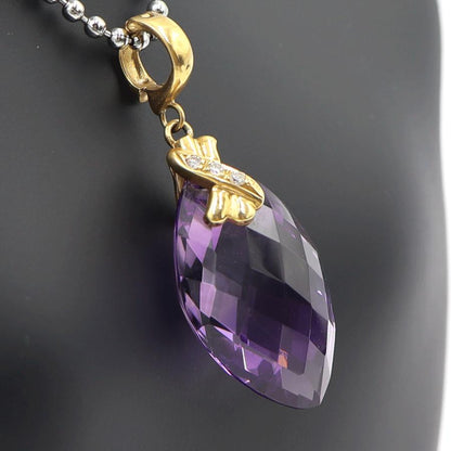 K18アメジストペンダントトップ　A19.0ct　D0.04ct　重量5.50ｇ(石の重量含む)　レディース(中古)