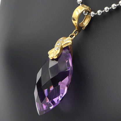 K18アメジストペンダントトップ　A19.0ct　D0.04ct　重量5.50ｇ(石の重量含む)　レディース(中古)