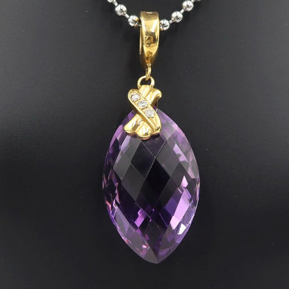 K18アメジストペンダントトップ　A19.0ct　D0.04ct　重量5.50ｇ(石の重量含む)　レディース(中古)