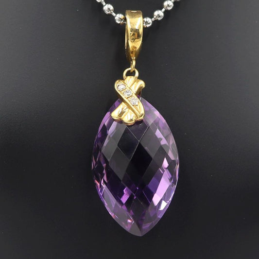 K18アメジストペンダントトップ　A19.0ct　D0.04ct　重量5.50ｇ(石の重量含む)　レディース(中古)
