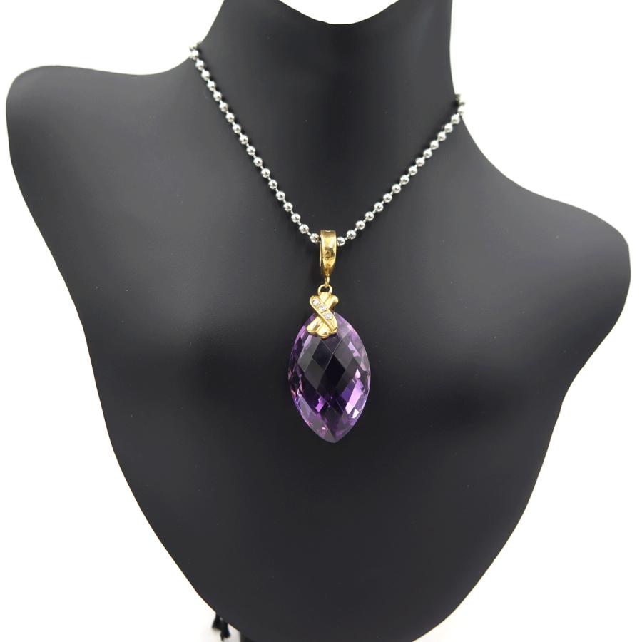 K18アメジストペンダントトップ　A19.0ct　D0.04ct　重量5.50ｇ(石の重量含む)　レディース(中古)