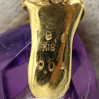 K18アメジストペンダントトップ　A19.0ct　D0.04ct　重量5.50ｇ(石の重量含む)　レディース(中古)