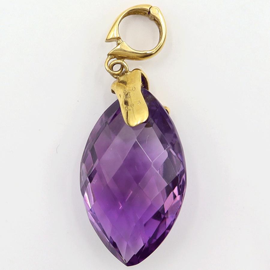 K18アメジストペンダントトップ　A19.0ct　D0.04ct　重量5.50ｇ(石の重量含む)　レディース(中古)