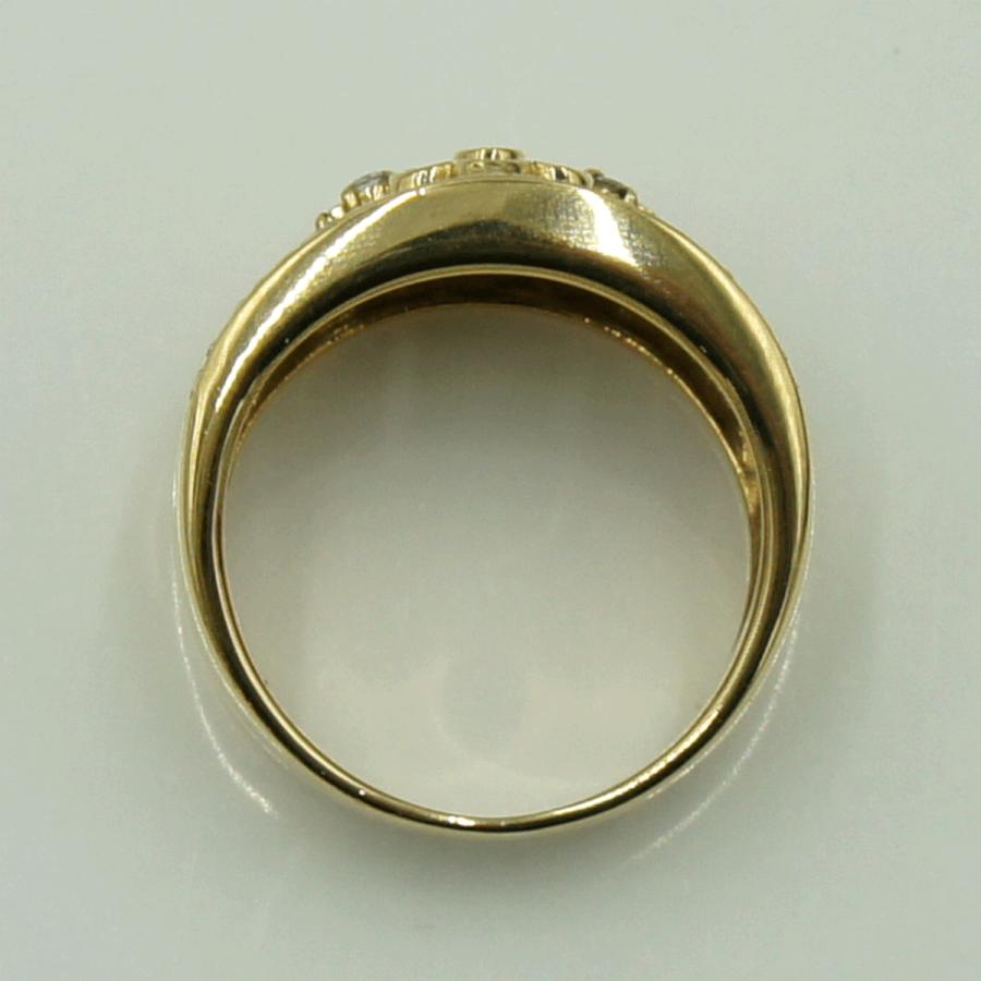 K18ダイヤファッションリング　D0.25ct　リングサイズ9号　重量6.08ｇ(石の重量含む)（中古）