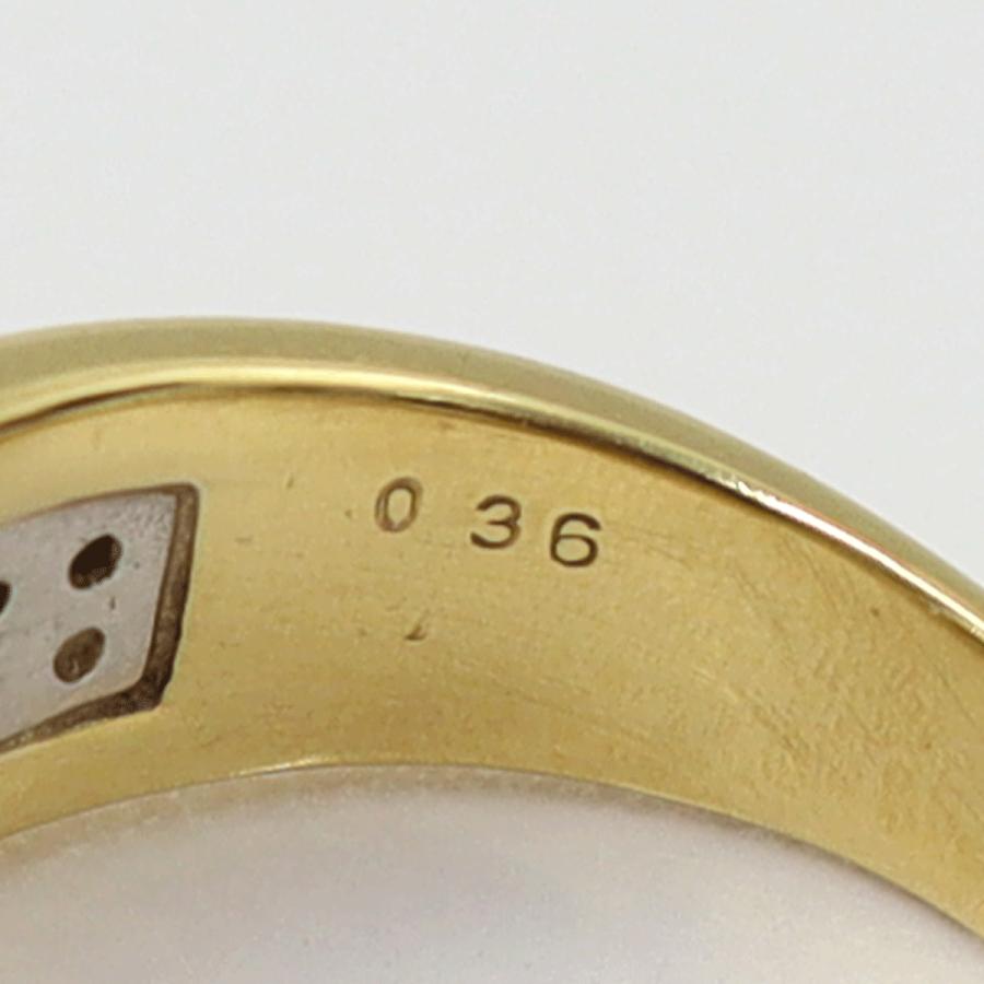 K18/Pt900ダイヤリング　D0.36ct　D0.20ct　サイズ9号　重量7.18ｇ(石の重量含む)　レディース(中古)