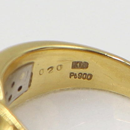 K18/Pt900ダイヤリング　D0.36ct　D0.20ct　サイズ9号　重量7.18ｇ(石の重量含む)　レディース(中古)