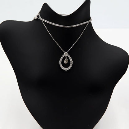 K18WGダイヤペンダントネックレス D0.525ct 0.378ct　ネック長さ約44cm　重量4.18ｇ(石の重量含む) (中古)