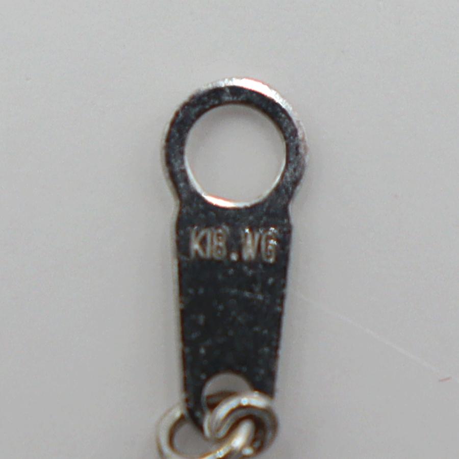 K18WGダイヤペンダントネックレス D0.525ct 0.378ct　ネック長さ約44cm　重量4.18ｇ(石の重量含む) (中古)